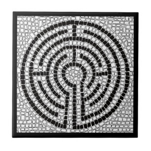 LABYRINTH VII 4.25x4.25 Keramik - Schwarz Fliese