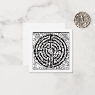 LABYRINTH VII 6,4 cm quadratische flache Karte / W