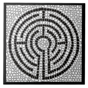 LABYRINTH VII 6x6 Carreaux en céramique - Noir