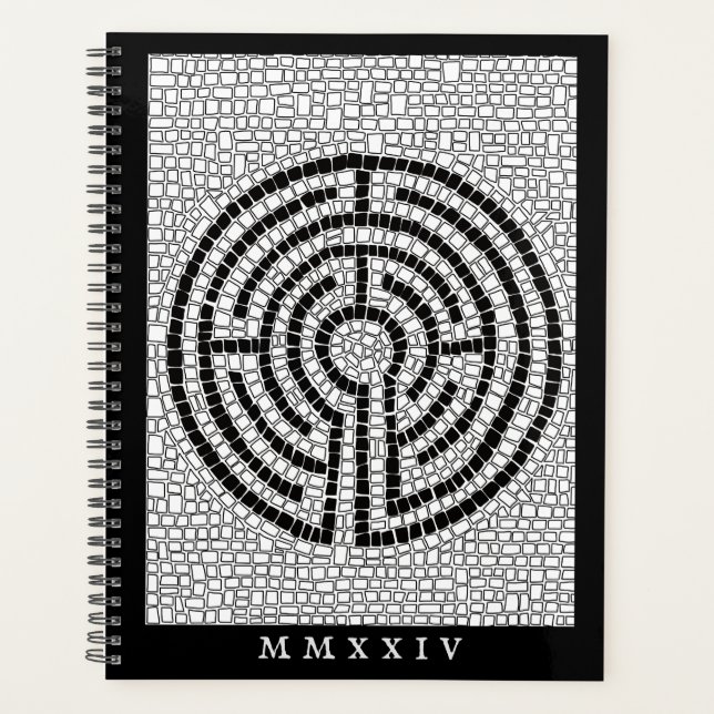 LABYRINTH VII 8.5x11 Planer + Text / Schwarz (Vorderseite)