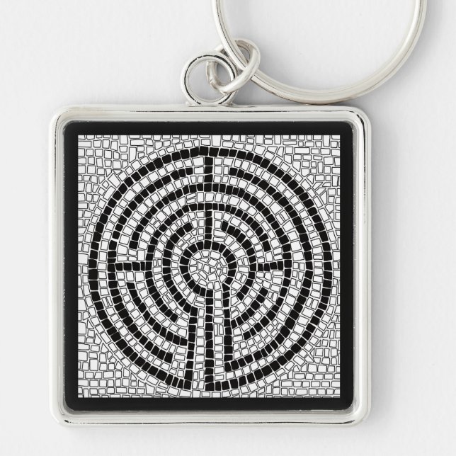 LABYRINTH VII Premium Square Schlüsselanhänger (Vorne)