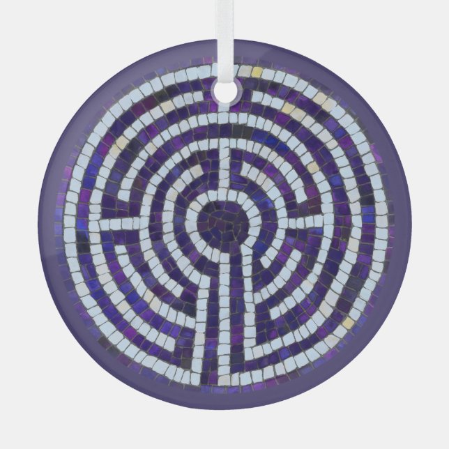 LABYRINTH VIII Glaszirkel Ornament Aus Glas (Vorderseite)