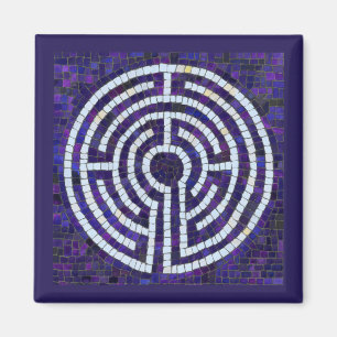 LABYRINTH VIII Quadrat-Magnet - Violett Magnet