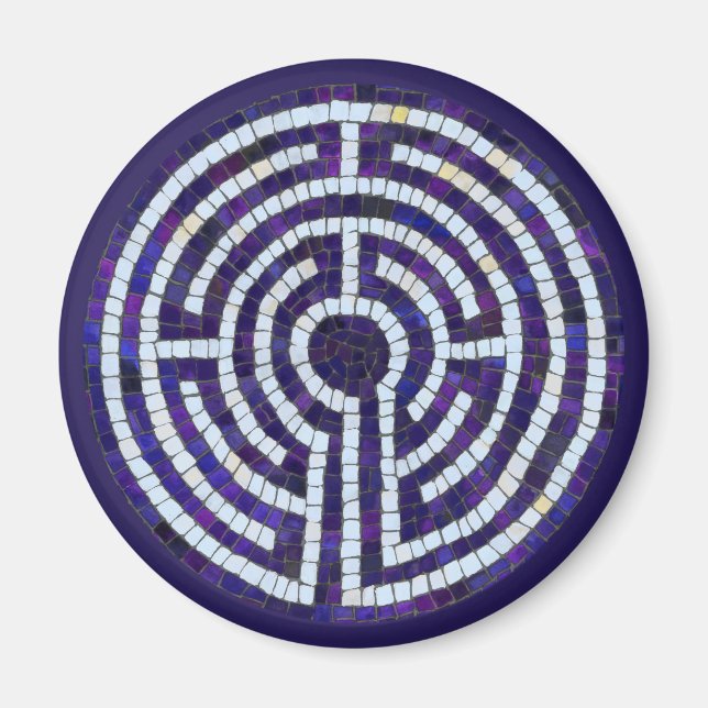LABYRINTH VIII Runder Magnet - Violet (Vorne)
