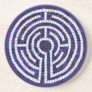 LABYRINTH VIII Sandstein-Achterbahn - Violett Getränkeuntersetzer