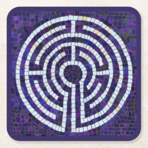 LABYRINTH VIII Square Paper Untersetzer - Violet