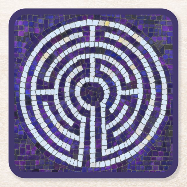 LABYRINTH VIII Square Paper Untersetzer - Violet (Vorderseite)