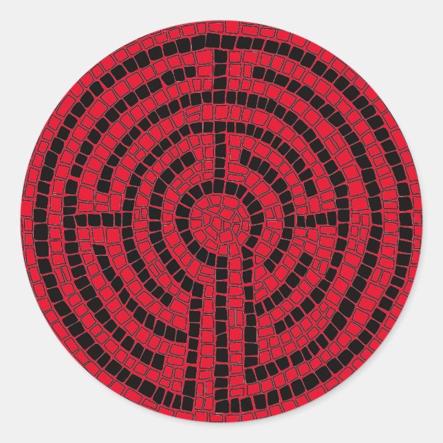 LABYRINTH X große runde Sticker (Vorderseite)