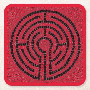 LABYRINTH X Square Paper Untersetzer