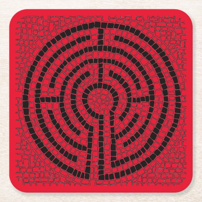 LABYRINTH X Square Paper Untersetzer (Vorderseite)