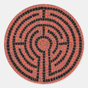 LABYRINTH XII Große Rundkleber Runder Aufkleber