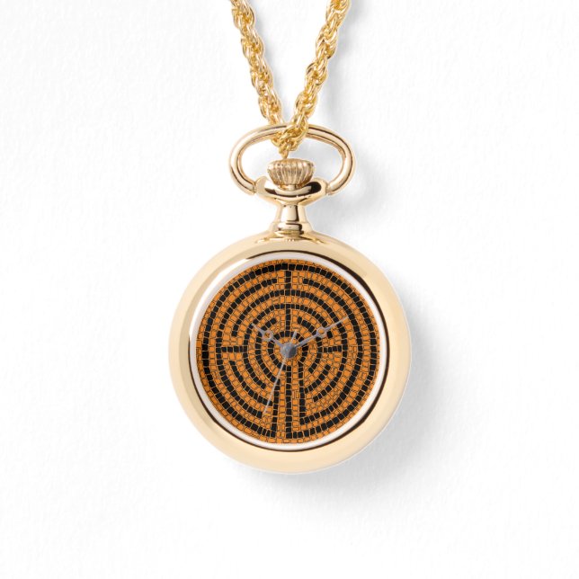 LABYRINTH XIII Gold Necklace Watch Armbanduhr (Vorderseite)