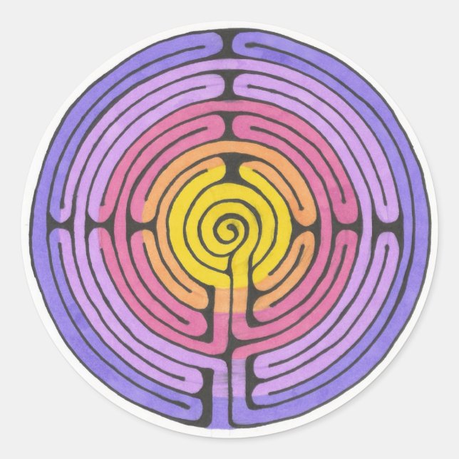 Labyrinthaufkleber Runder Aufkleber (Vorderseite)