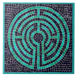 LABYRINTHE III Carreau en céramique 6x6 - Turquois