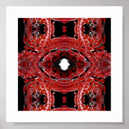 Labyrinthine Red Abstract Acrylic Fluid Art Poster