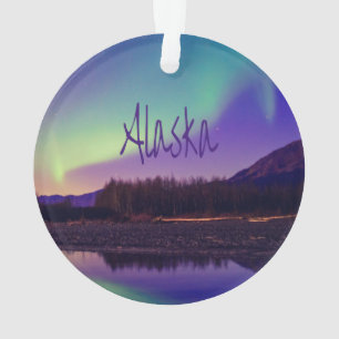 Lac Alaska Northern Lights Mountains