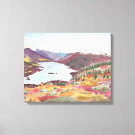 Lac Arctique en automne : toile aquarelle standard