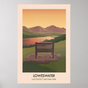 Lac de Loweswater Affiche de voyage dans le Lake D