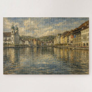 Lac de Lucerne Suisse Église des Jésuites Puzzle d