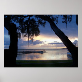 Lac Dora Floride Coucher de soleil la nuit poster 