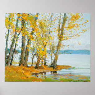 Lac Erhai de beaux-arts en affiche d'automne