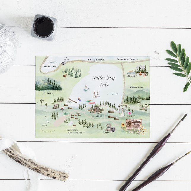 Lac Fallen Leaf | Itinéraire de la carte Mariage (Créateur téléchargé)