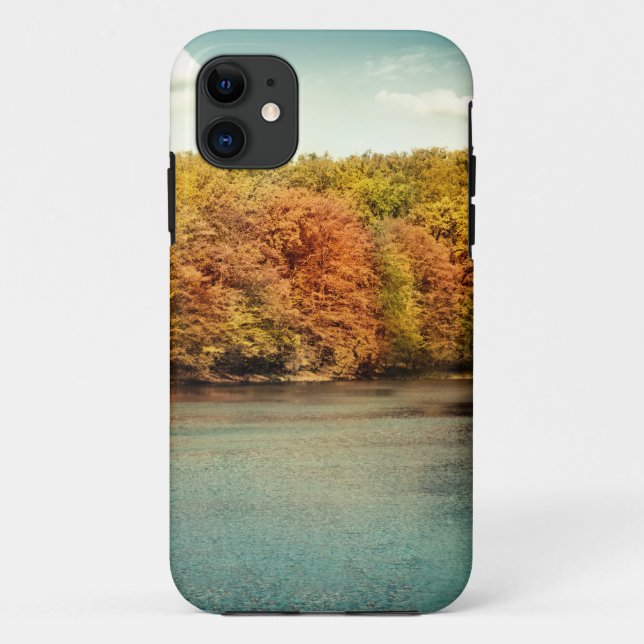 Lac Forêt Arbres Monogramme d'eau IPHONE 5 Coque (Dos)