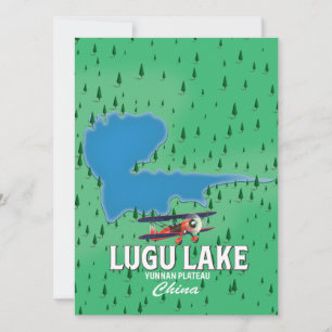 Lac Lugu, plateau du Yunnan, carte de Chine