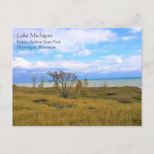 Lac Michigan, Sheboygan, carte postale du Wisconsi