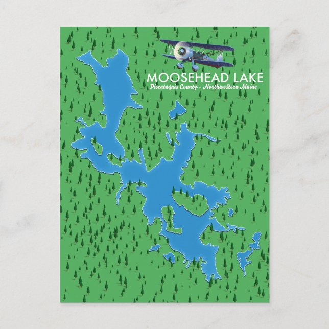 Lac Moosehead, carte postale du comté de Piscataqu (Devant)