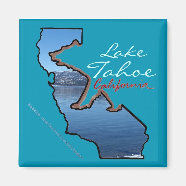 Lac Tahoe Californie bleu ours contour aimant (Devant)