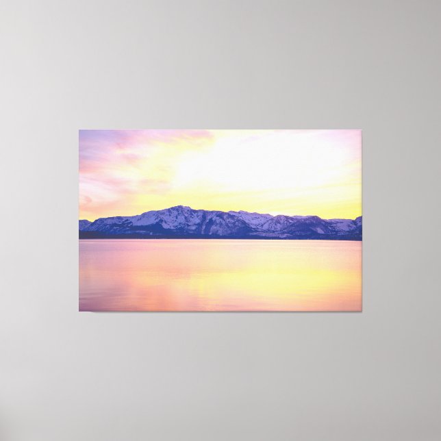 Lac Tahoe Sunset Wall Art, 60x38 Grande toile (Recto)