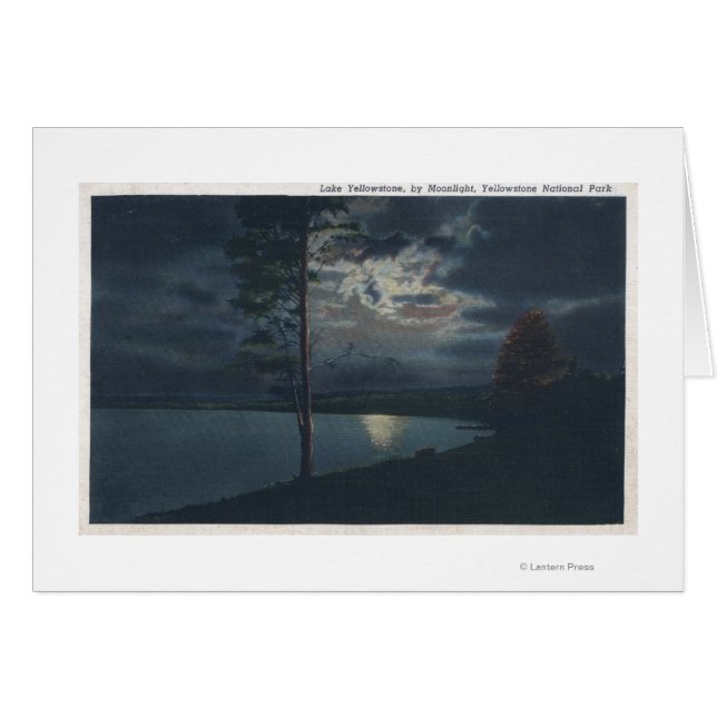 Lac Yellowstone, vue du lac par le clair de lune (Devant horizontal)