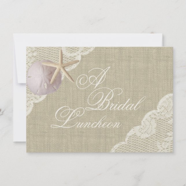 Lace and Starfish Bridal Luncheon Einladung (Vorderseite)