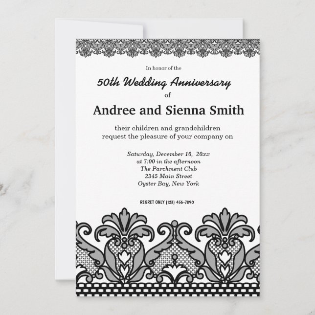 Lace Anniversary Einladung (Vorderseite)