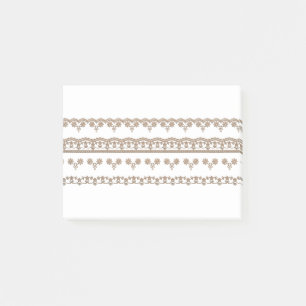 Lace Border Vintage Beige White Decoration Frame Post-it Klebezettel