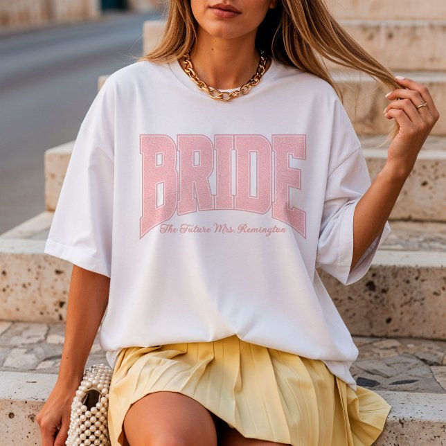 Lace BRIDE Engagement Shower Bach Party T-Shirt (Personalize with names, dates, locations or events)