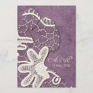Lace Bride&Groom Wedite Einladung