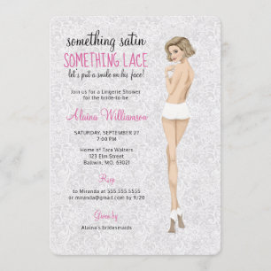 Lace Bride in Panties Lingerie Dusche Einladung