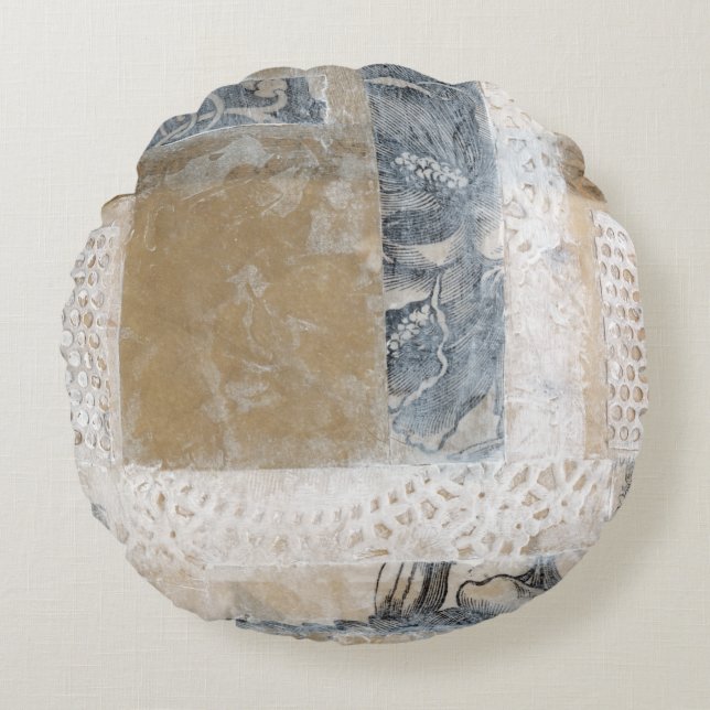 Lace Collage II Rundes Kissen (Vorderseite)