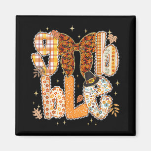 Lace Coquette Erntedank Gobble Preppy Turkey Fa Magnet
