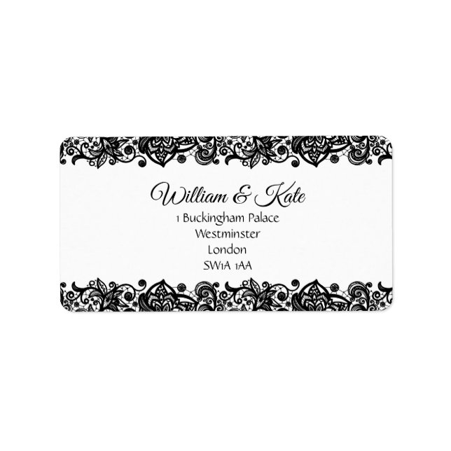 Lace Custom Wedding Rücksendeadressen-Aufklebers Adressaufkleber (Vorne)