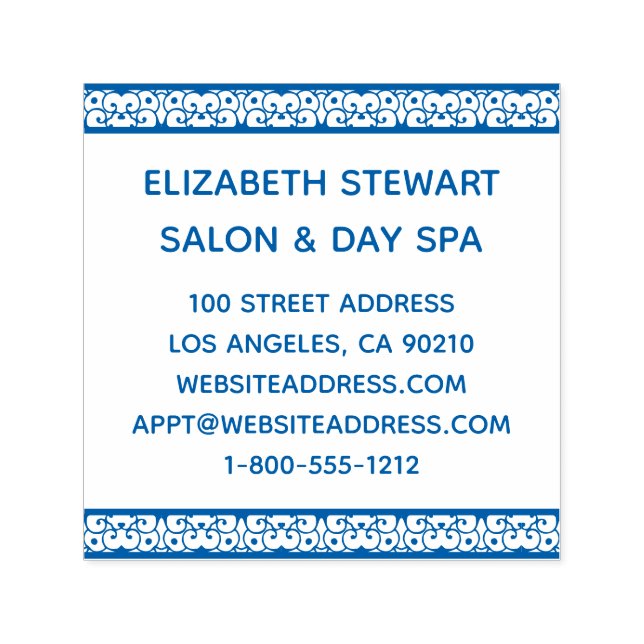 Lace Filigree Salon Business Self-Inking Briefmark Permastempel (Design)