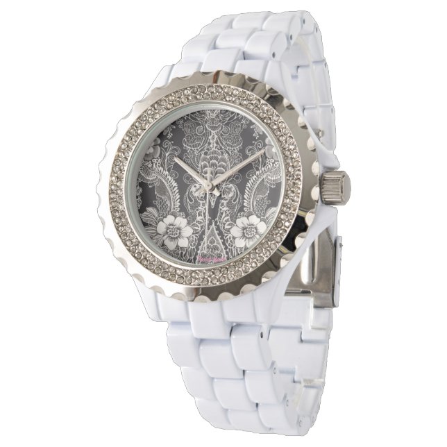 Lace Floral Harmony Armbanduhr (Schrägansicht)