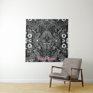 Lace Floral Harmony Wandteppich