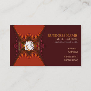 Lace Fraktal Orange Brown Business Card Visitenkarte