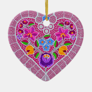 Lace Heart Keramikornament