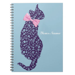 Lace Kitty Cat Silhouette Notebook Notizblock