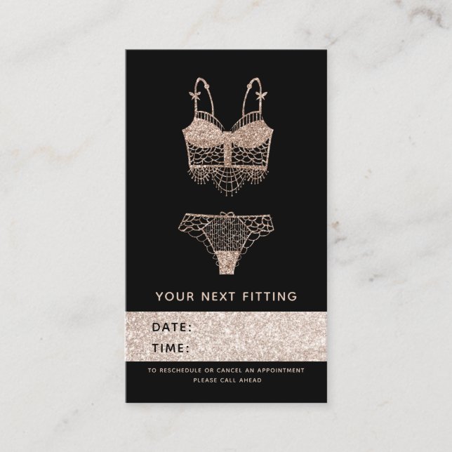 Lace Lingerie-Boutique-Logo Terminkarte (Vorderseite)