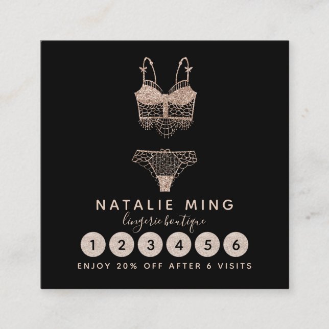 Lace Lingerie Boutique Logo Treuekarte (Vorderseite)
